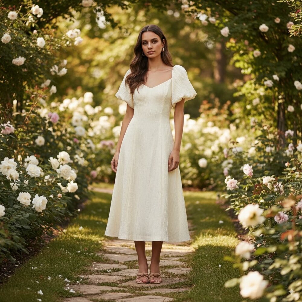 NWT Elliatt Jocularity Midi Dress in Cream Butter